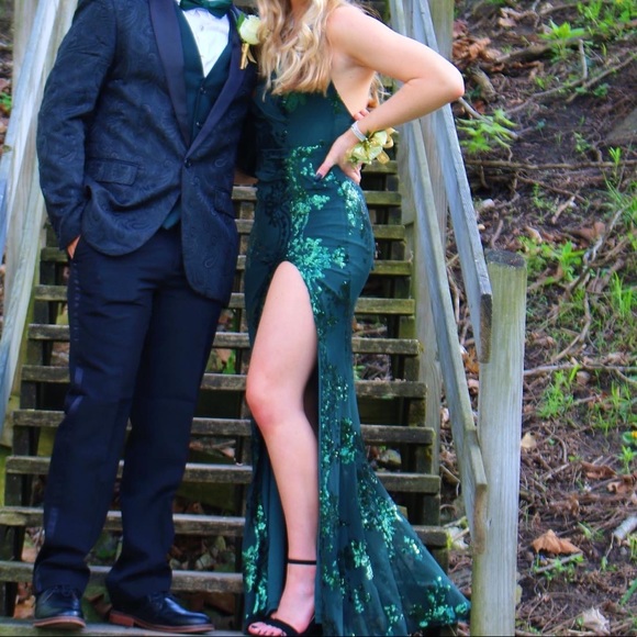 green sparkly prom dress - Picture 2 of 6